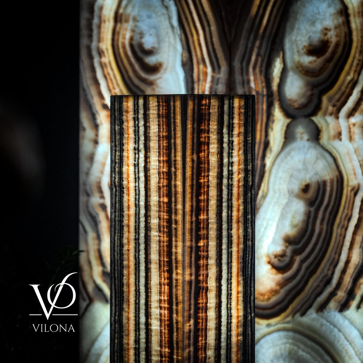 Tangerine Onyx Floor Lamp - Large - 63"H x 12"W - Square - #1, photo 9 of 19