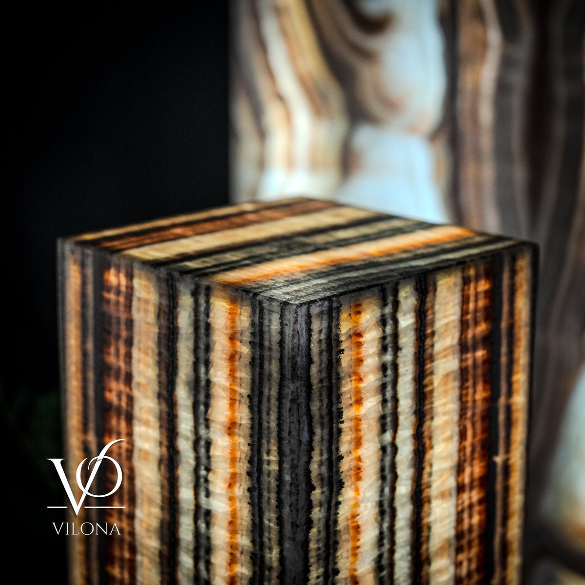 Tangerine Onyx Floor Lamp - Large - 63"H x 12"W - Square - #1, photo 11 of 19