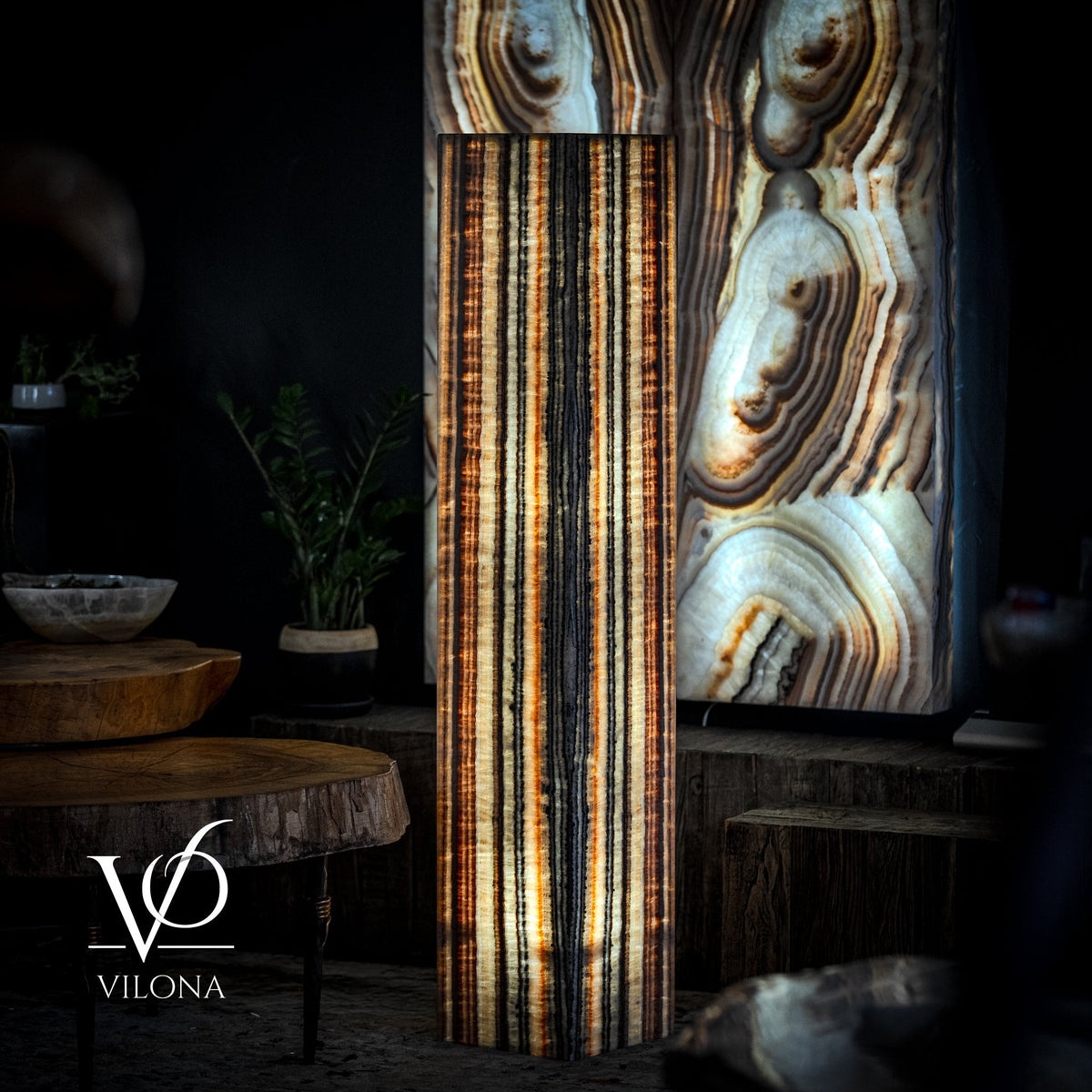 Tangerine Onyx Floor Lamp - Large - 63"H x 12"W - Square - #1, photo 8 of 19