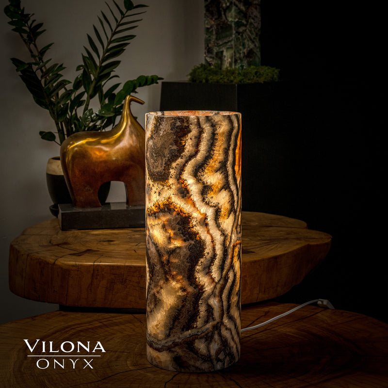Tangerine Crystal (Onyx Table Lamp #27), photo 3 of 5