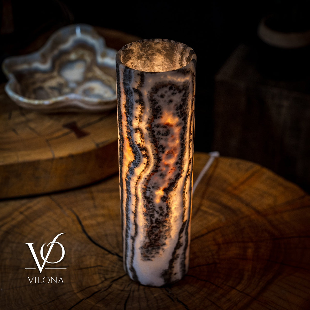 Tangerine Crystal (Onyx Table Lamp #30), photo 3 of 6