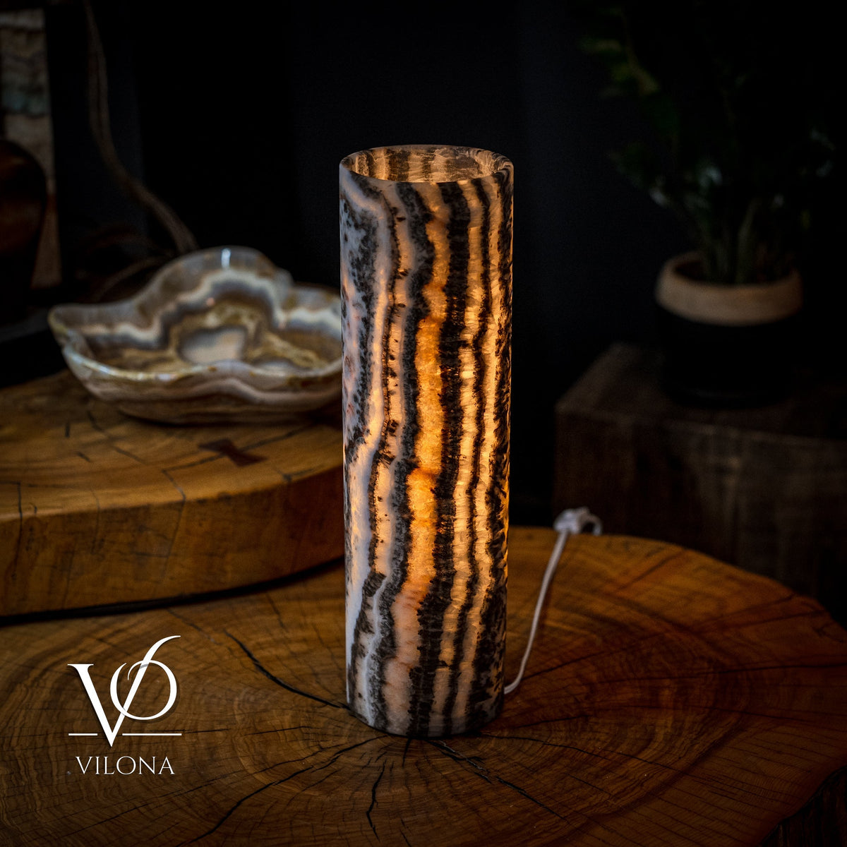 Tangerine Crystal (Onyx Table Lamp #30), photo 4 of 6