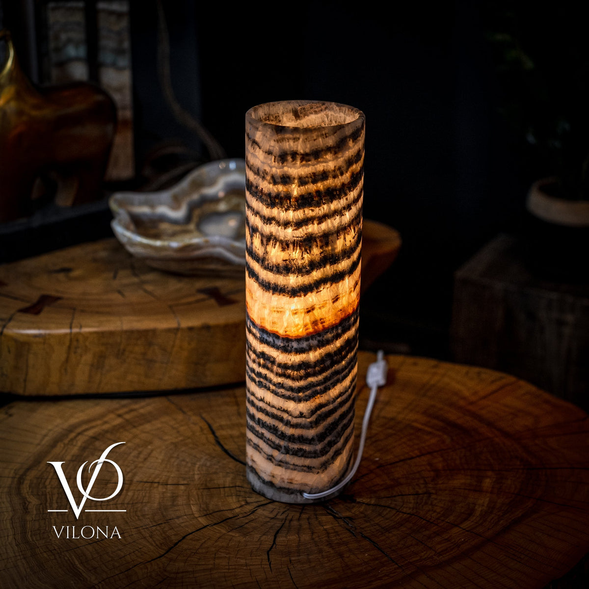Tangerine Crystal (Onyx Table Lamp #31), photo 3 of 6