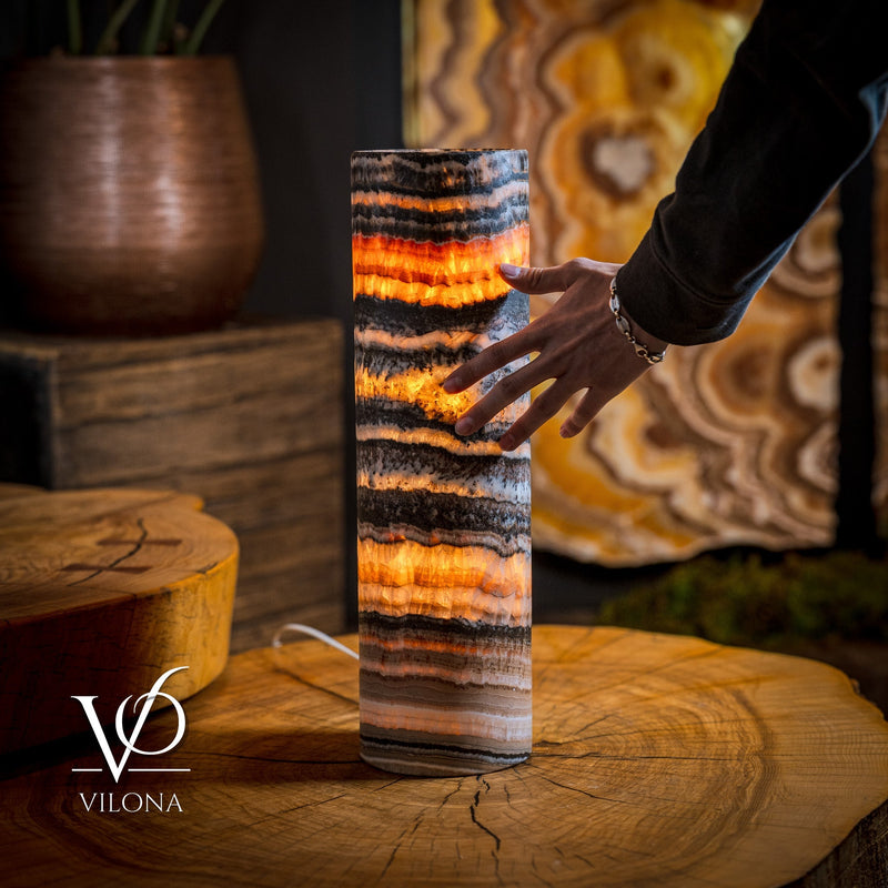 Tangerine Crystal (Onyx Table Lamp #40), photo 4 of 5