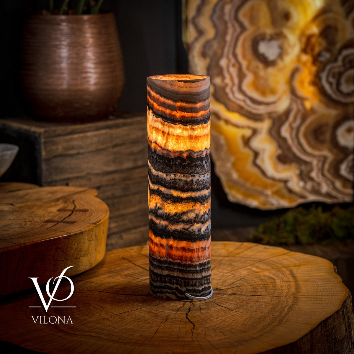 Tangerine Crystal (Onyx Table Lamp #42), photo 5 of 5