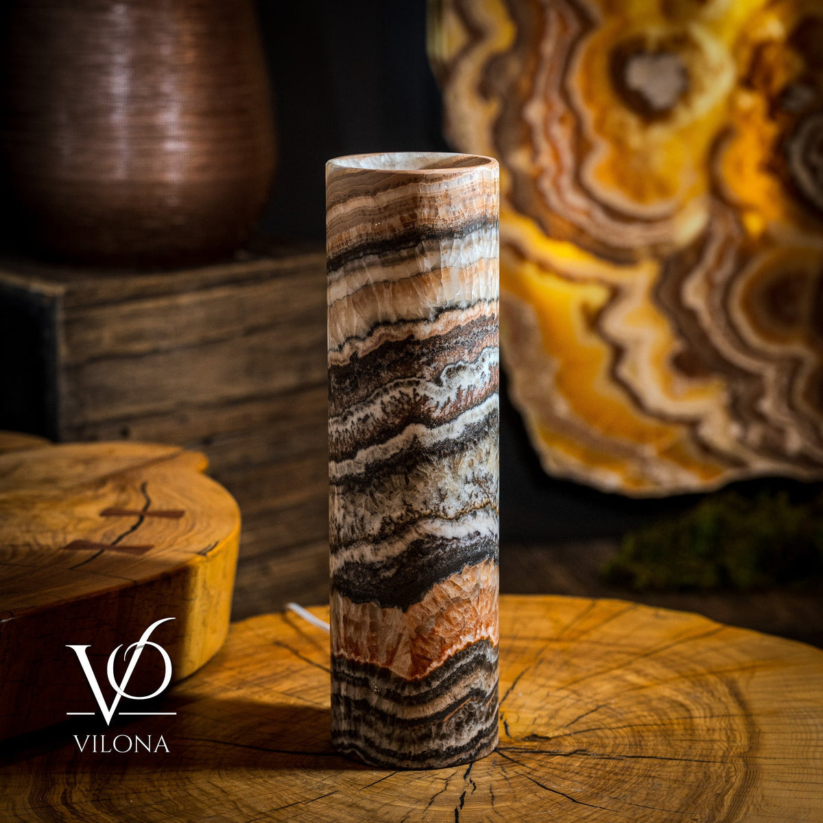 Tangerine Crystal (Onyx Table Lamp #42), photo 2 of 5