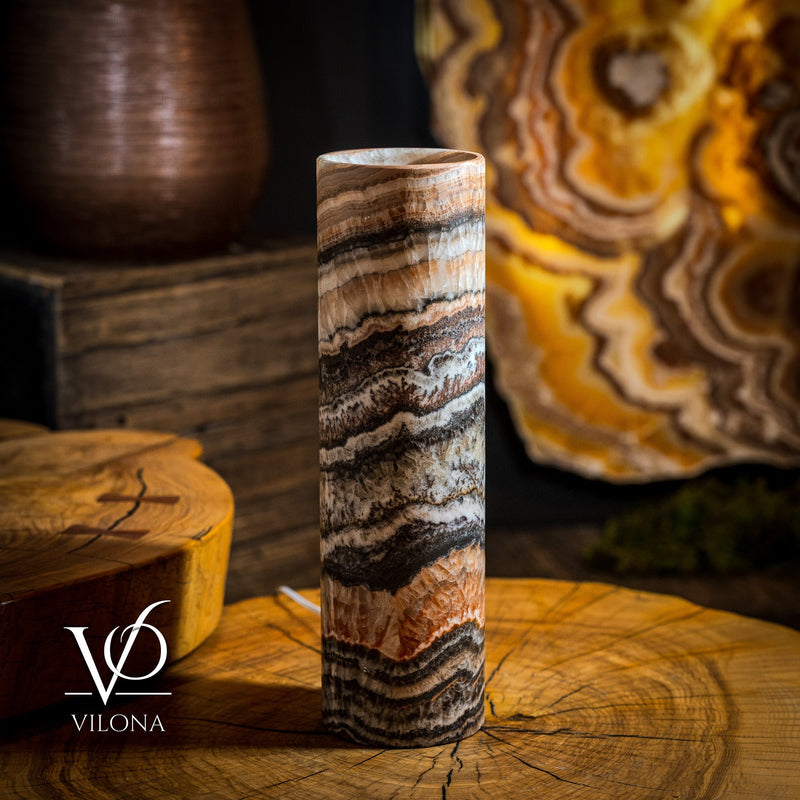 Tangerine Crystal (Onyx Table Lamp #42), photo 2 of 5