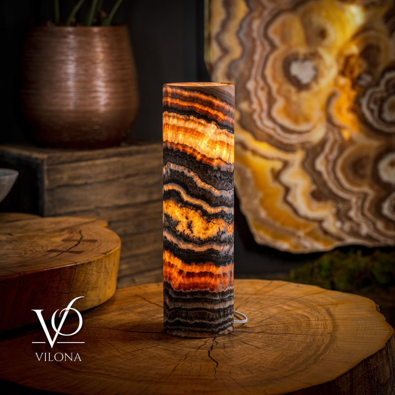 Tangerine Crystal (Onyx Table Lamp #42), photo 4 of 5