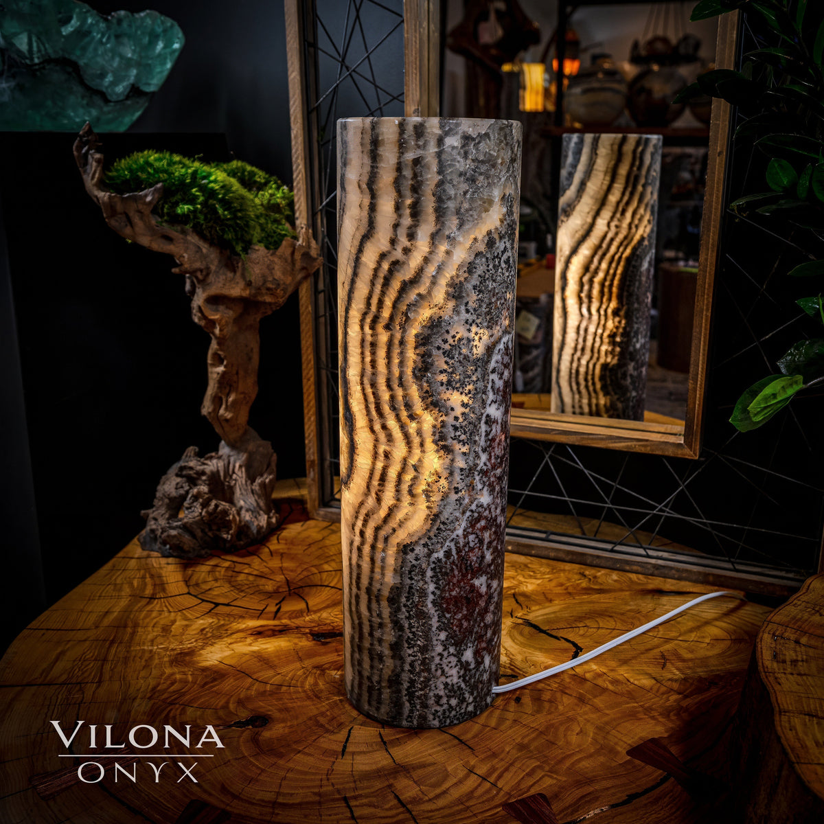 Tangerine Sierra Onyx Lamp (Table Lamp #13), photo 4 of 5