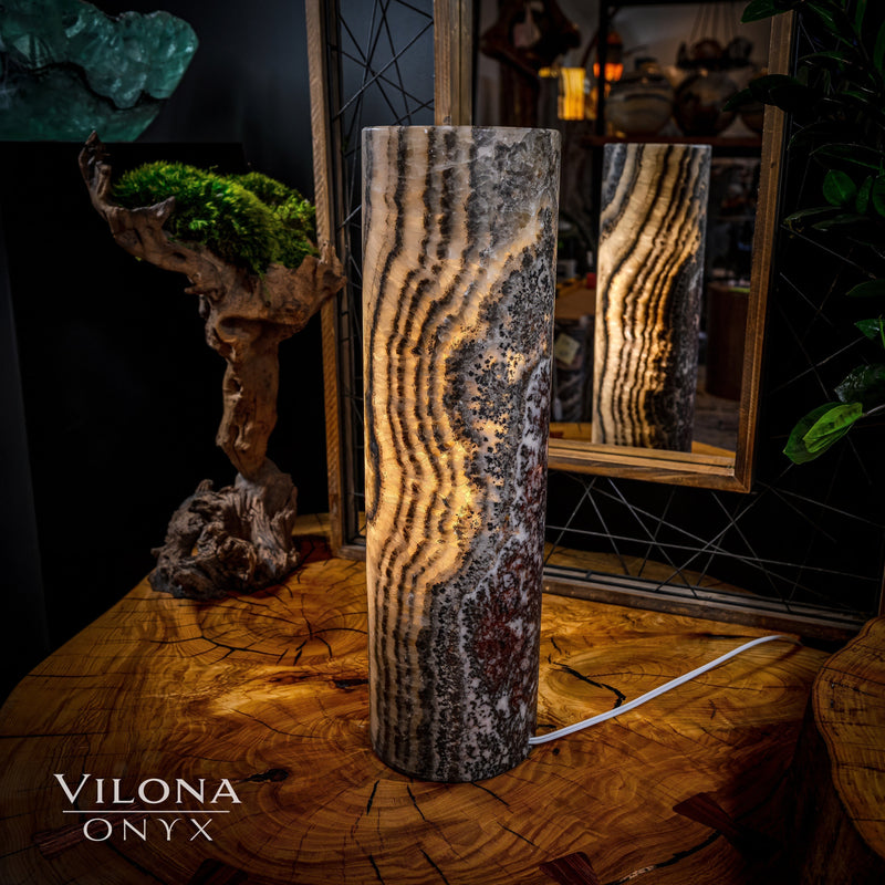 Tangerine Sierra Onyx Lamp (Table Lamp #13), photo 4 of 5