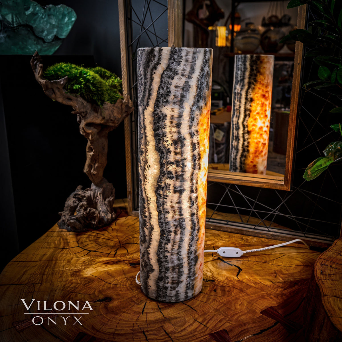 Tangerine Sierra Onyx Lamp (Table Lamp #14), photo 4 of 5