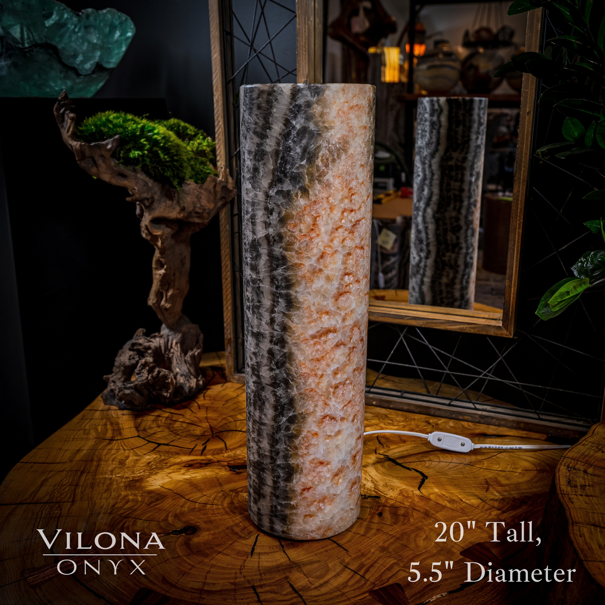 Tangerine Sierra Onyx Lamp (Table Lamp #14), photo 2 of 5