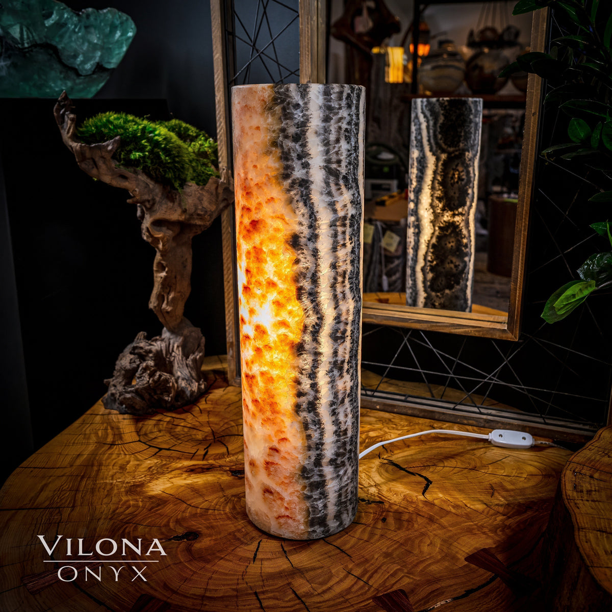 Tangerine Sierra Onyx Lamp (Table Lamp #14), photo 5 of 5