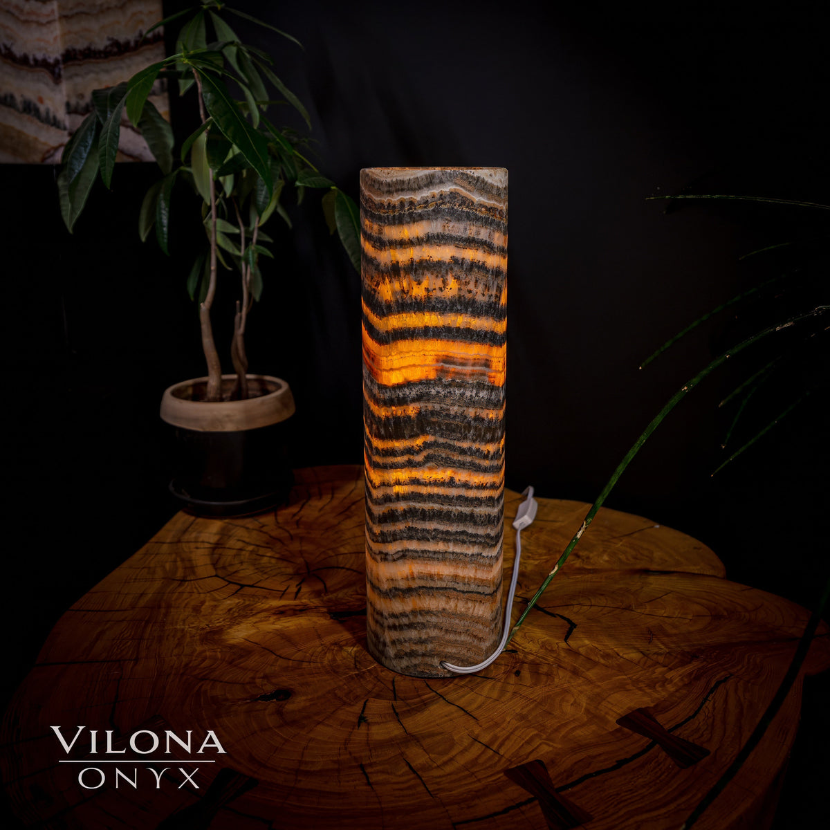 Tangerine Sierra Onyx Lamp (Table Lamp #16), photo 4 of 5