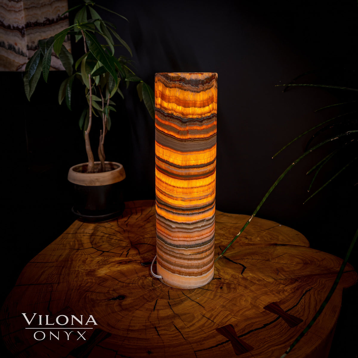 Tangerine Sierra Onyx Lamp (Table Lamp #18), photo 5 of 5