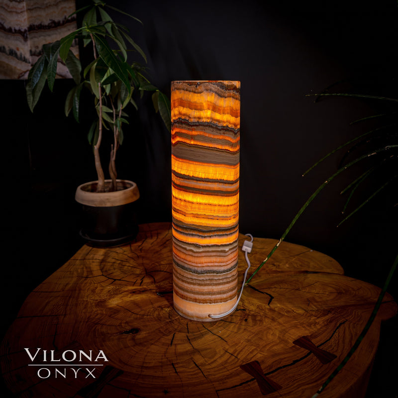 Tangerine Sierra Onyx Lamp (Table Lamp #18), photo 4 of 5