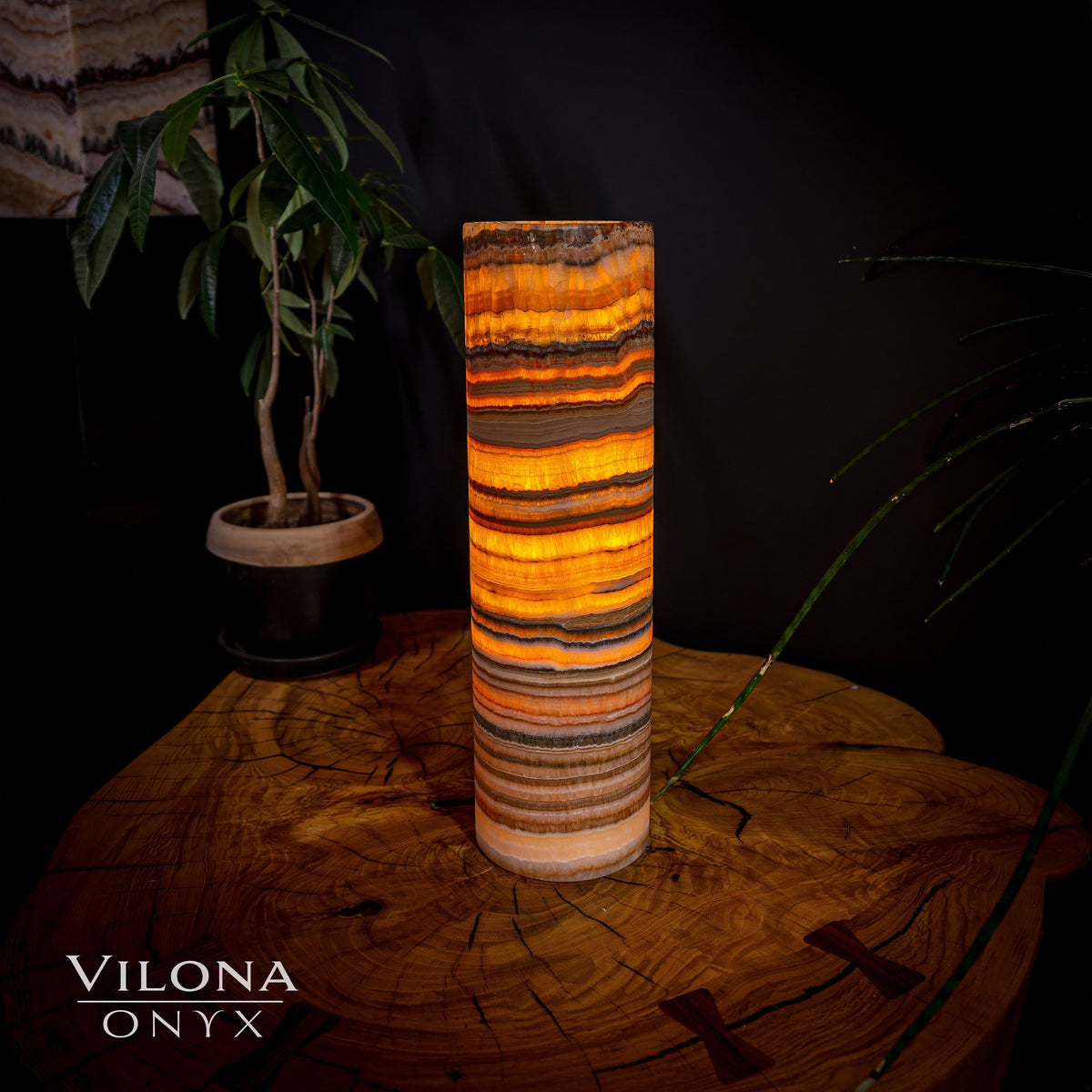 Tangerine Sierra Onyx Lamp (Table Lamp #18), photo 3 of 5