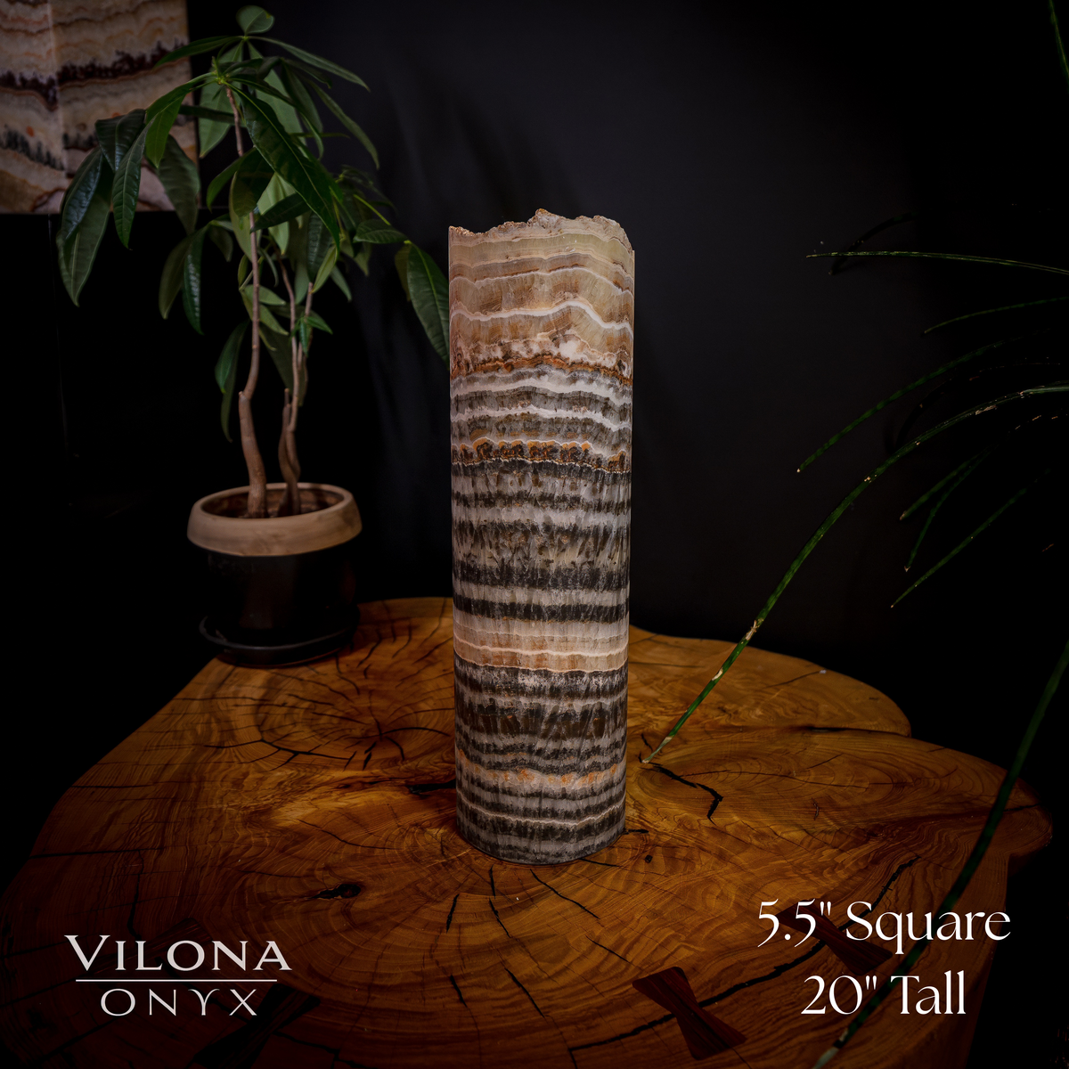 Tangerine Sierra Onyx Lamp (Table Lamp #23), photo 2 of 5