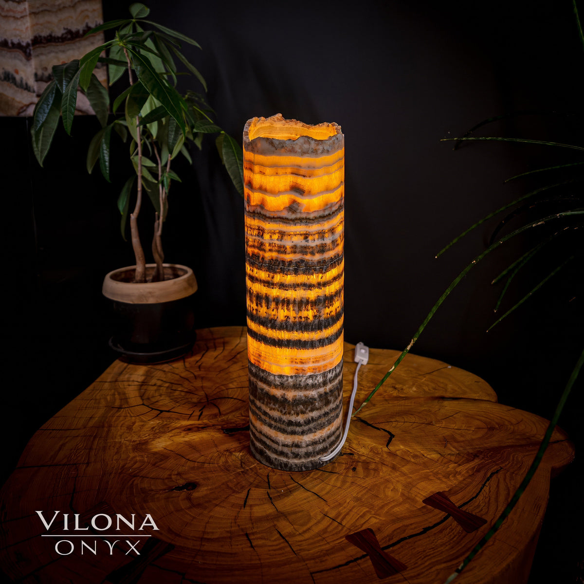 Tangerine Sierra Onyx Lamp (Table Lamp #23), photo 3 of 5