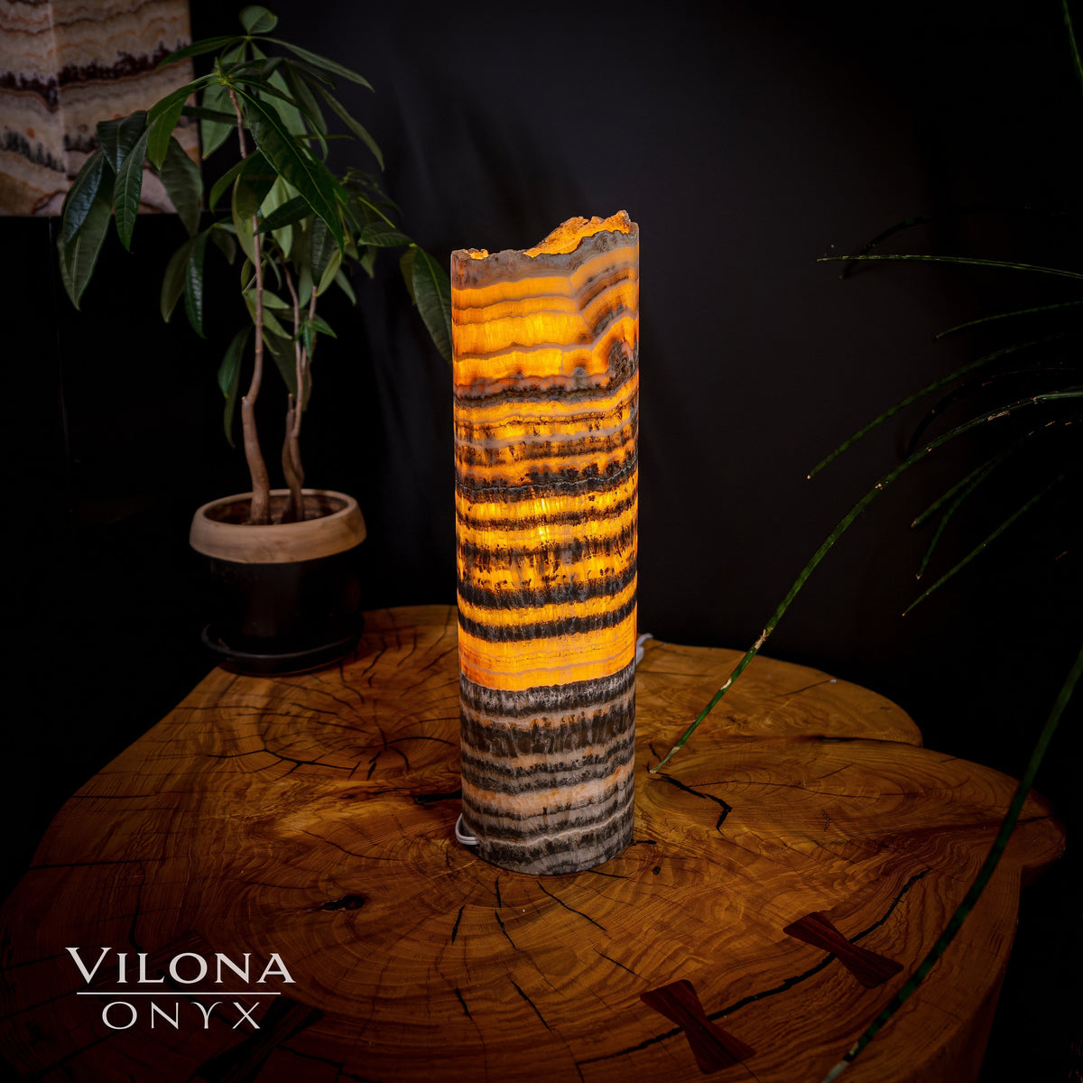 Tangerine Sierra Onyx Lamp (Table Lamp #23), photo 4 of 5