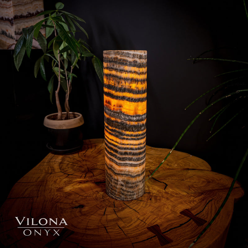 Tangerine Sierra Onyx Lamp (Table Lamp #26), photo 3 of 5
