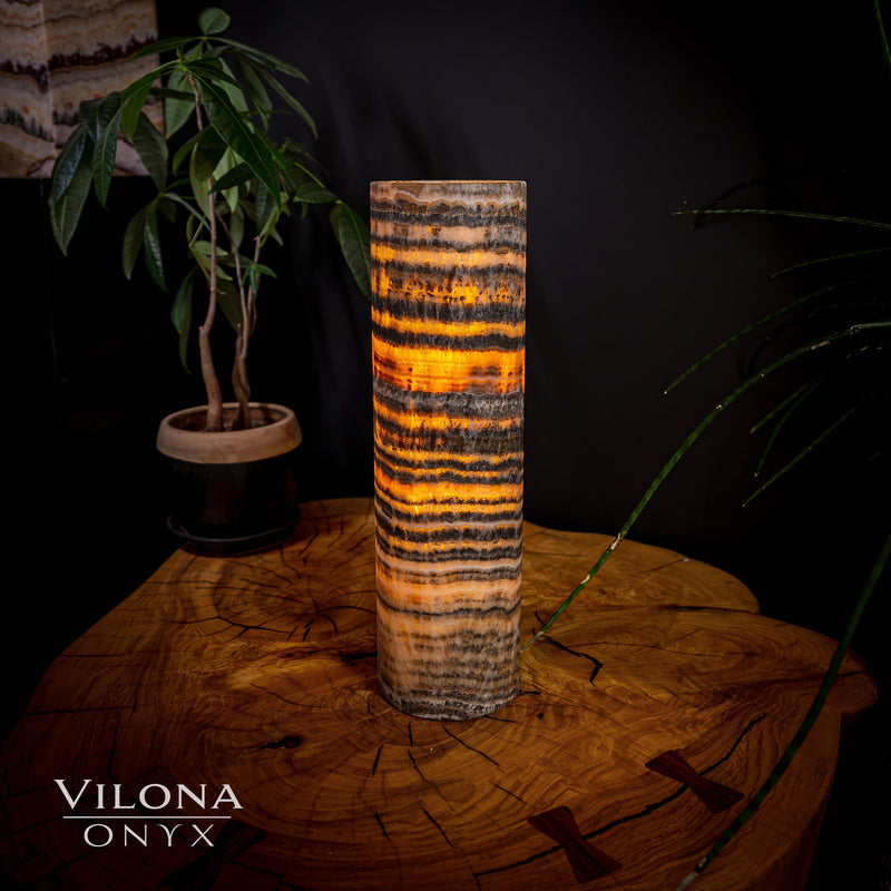Tangerine Sierra Onyx Lamp (Table Lamp #26)