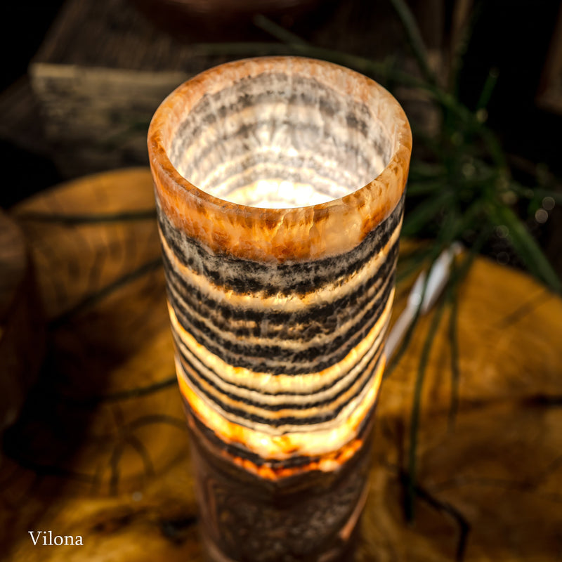 Tangerine Sierra Onyx Lamp (Table Lamp #5), photo 4 of 9
