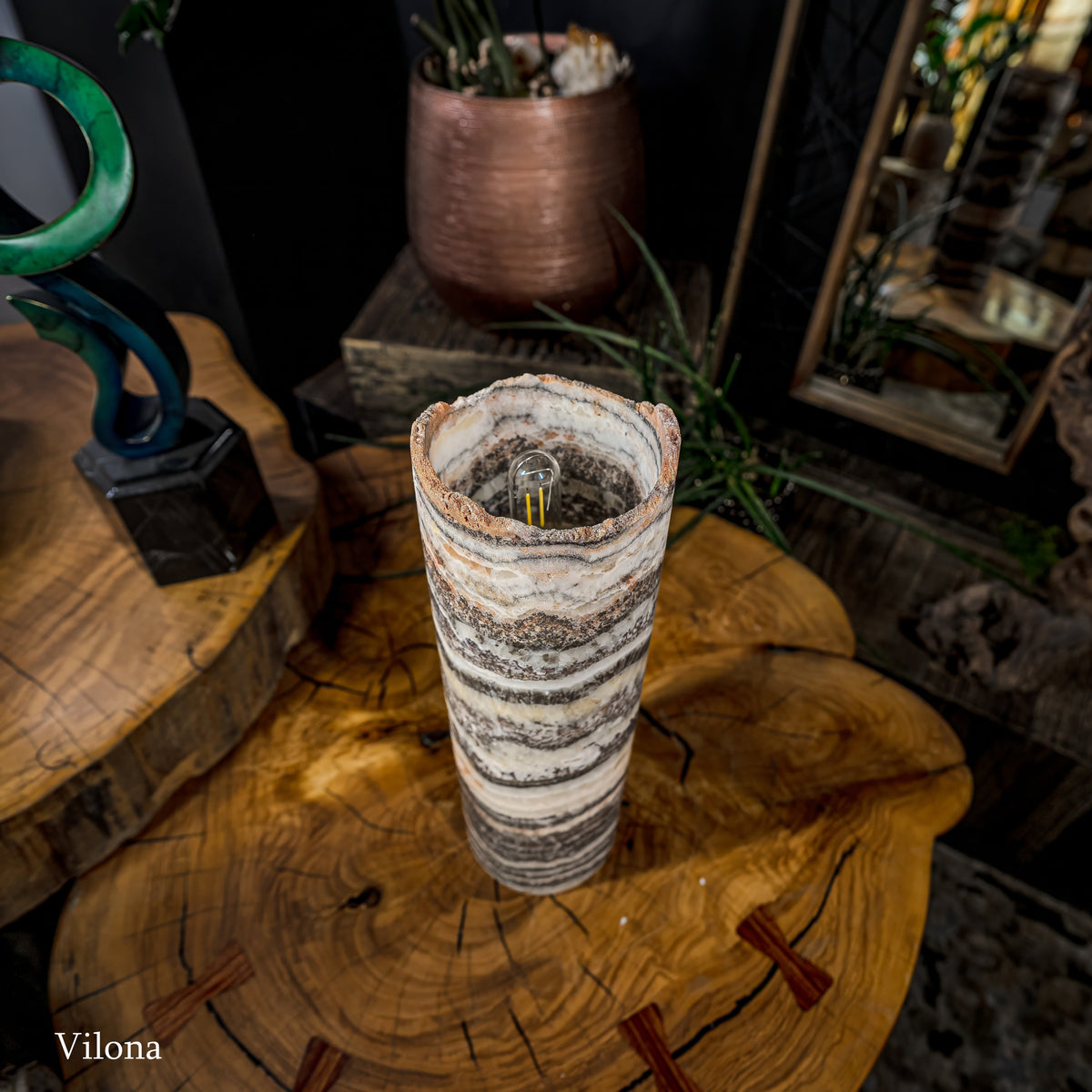 Tangerine Sierra Onyx Lamp (Table Lamp #8), photo 6 of 12