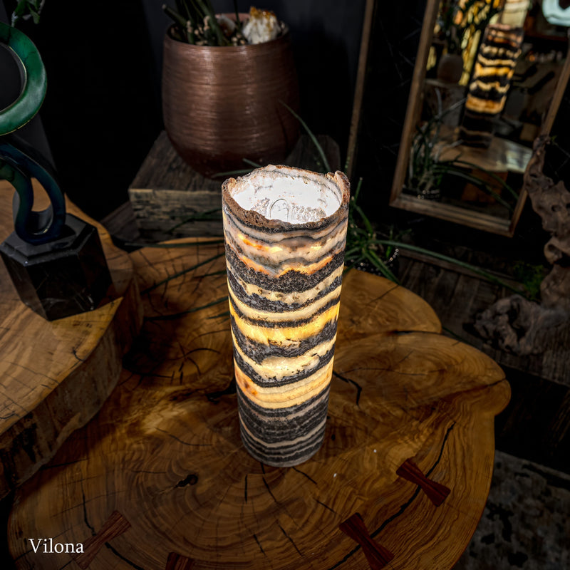 Tangerine Sierra Onyx Lamp (Table Lamp #8)