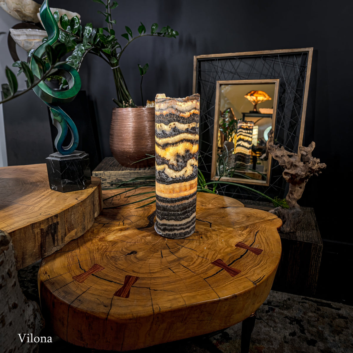 Tangerine Sierra Onyx Lamp (Table Lamp #8), photo 10 of 12