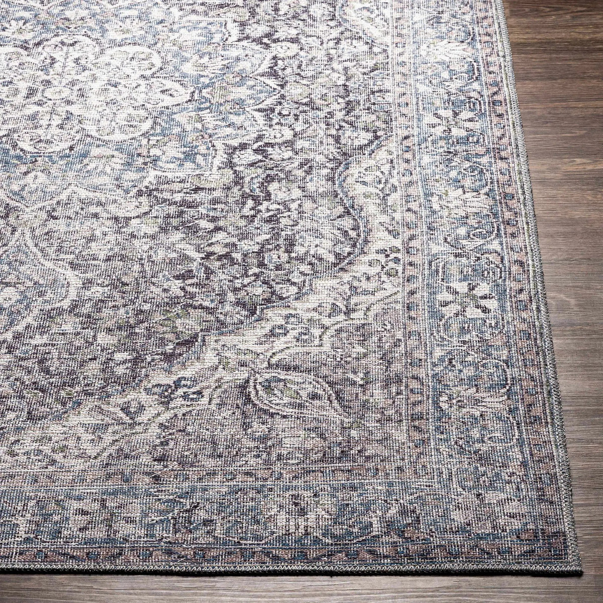 Tavas Blue Persian Style Washable Rug - Clearance, photo 6 of 14