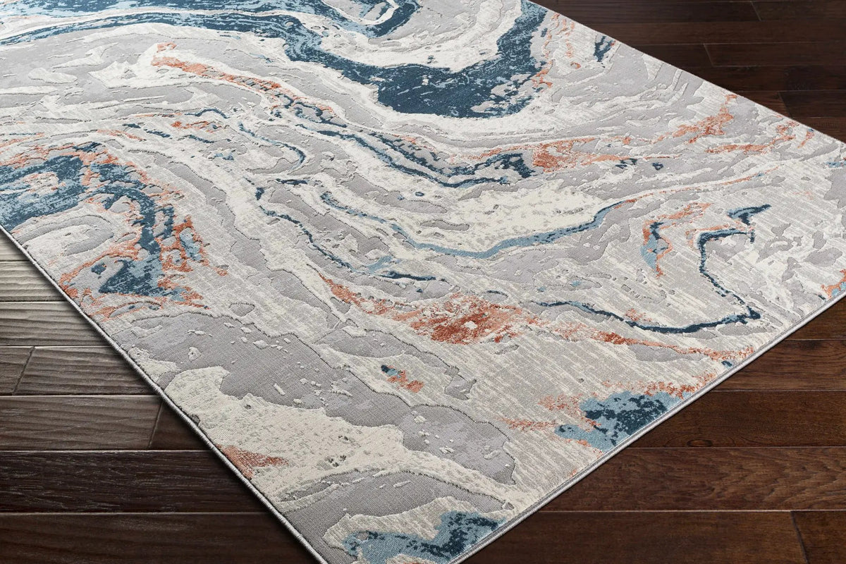 Tayport Blue Marble Rug - Clearance, photo 7 of 8