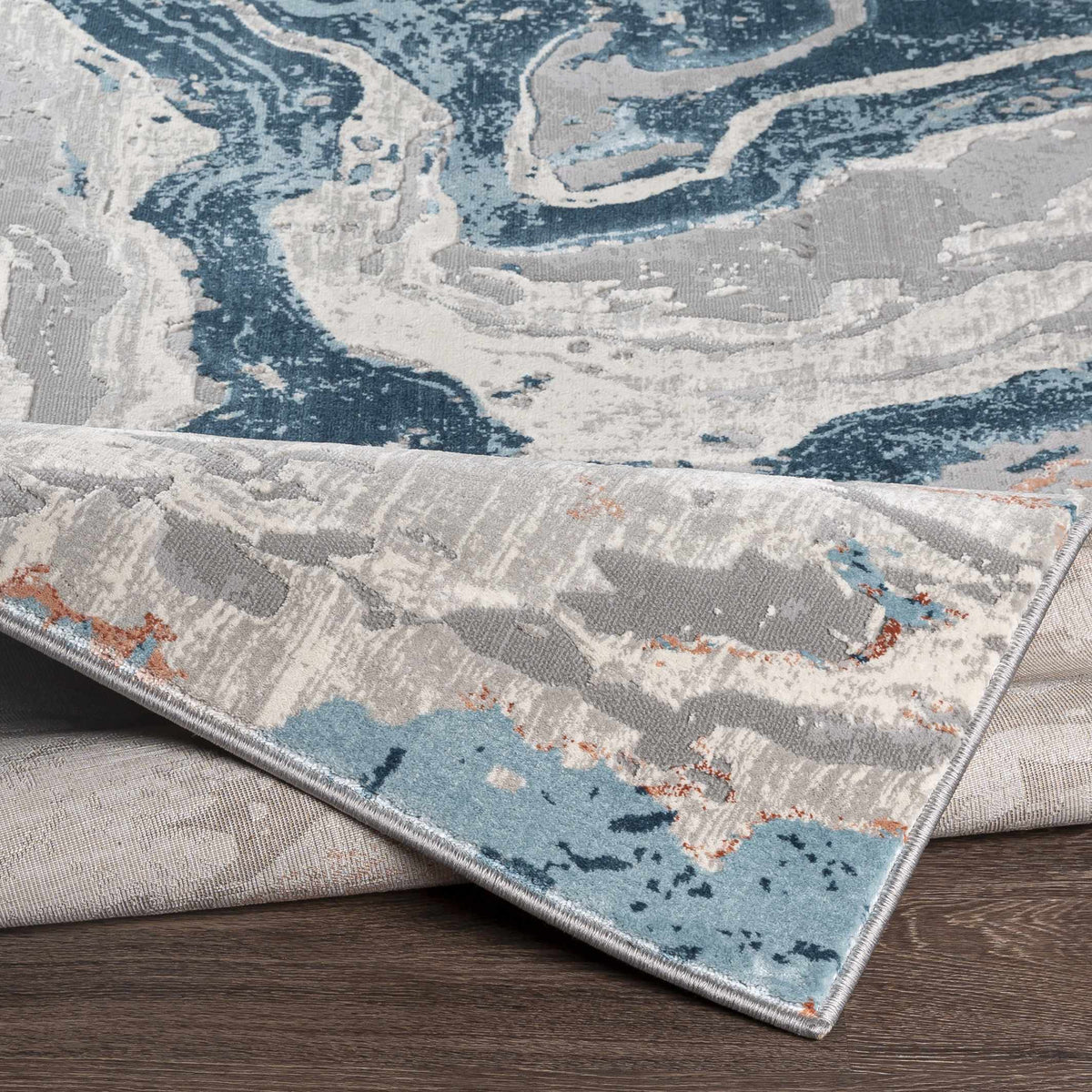Tayport Blue Marble Rug - Clearance, photo 6 of 8