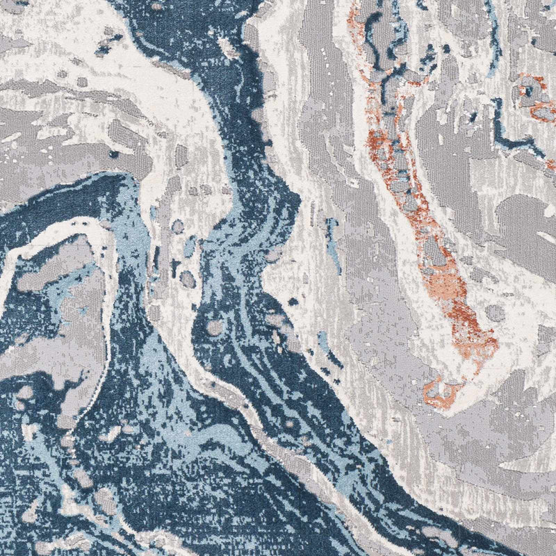Tayport Blue Marble Rug - Clearance by Boutique Rugs