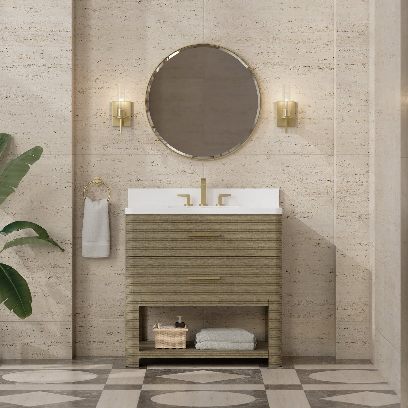 James Martin Lucian 36" Single Bathroom Vanity, Pebble Oak, view 31