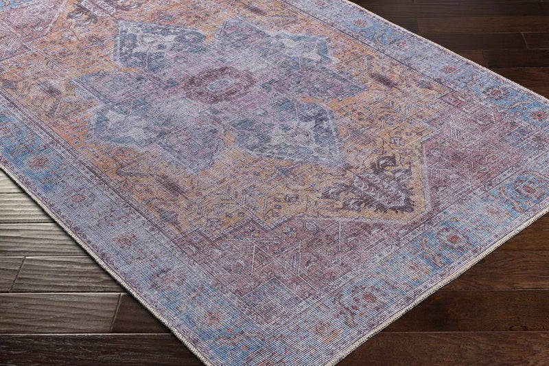 Otaki Purple & Brown Washable Area Rug - Clearance by Boutique Rugs