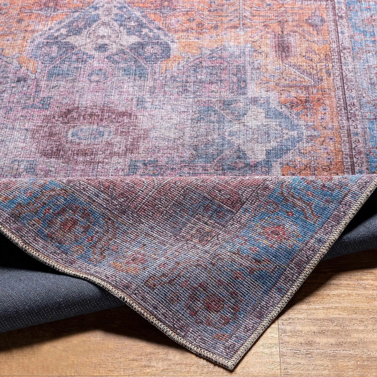 Otaki Purple & Brown Washable Area Rug - Clearance, photo 4 of 11