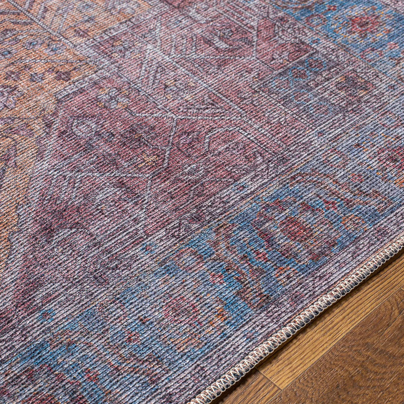 Otaki Purple & Brown Washable Area Rug - Clearance by Boutique Rugs