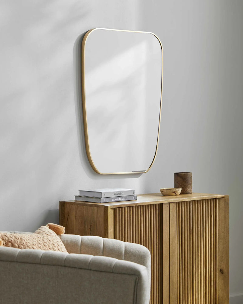 Texcaltic Gold Carved Mirror by Boutique Rugs
