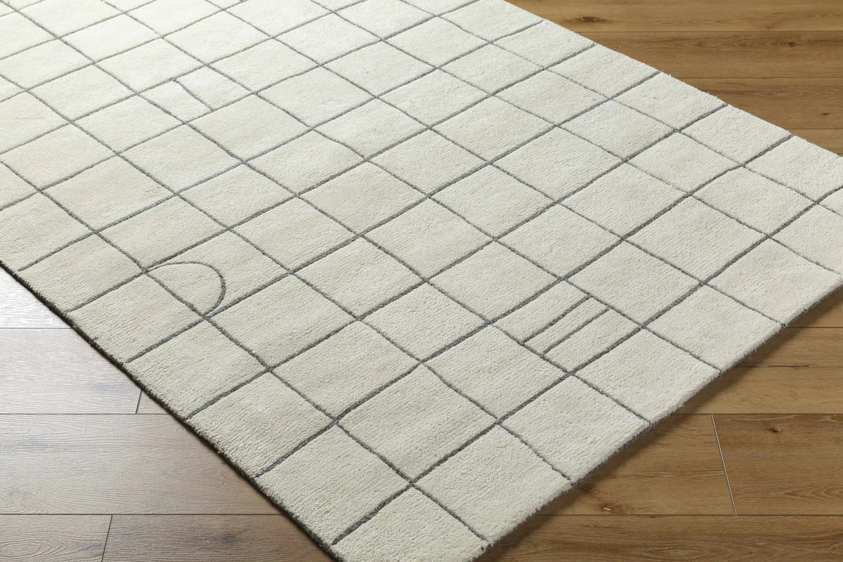 Tanya Pearl White Grid Wool Rug - Clearance, photo 4 of 8