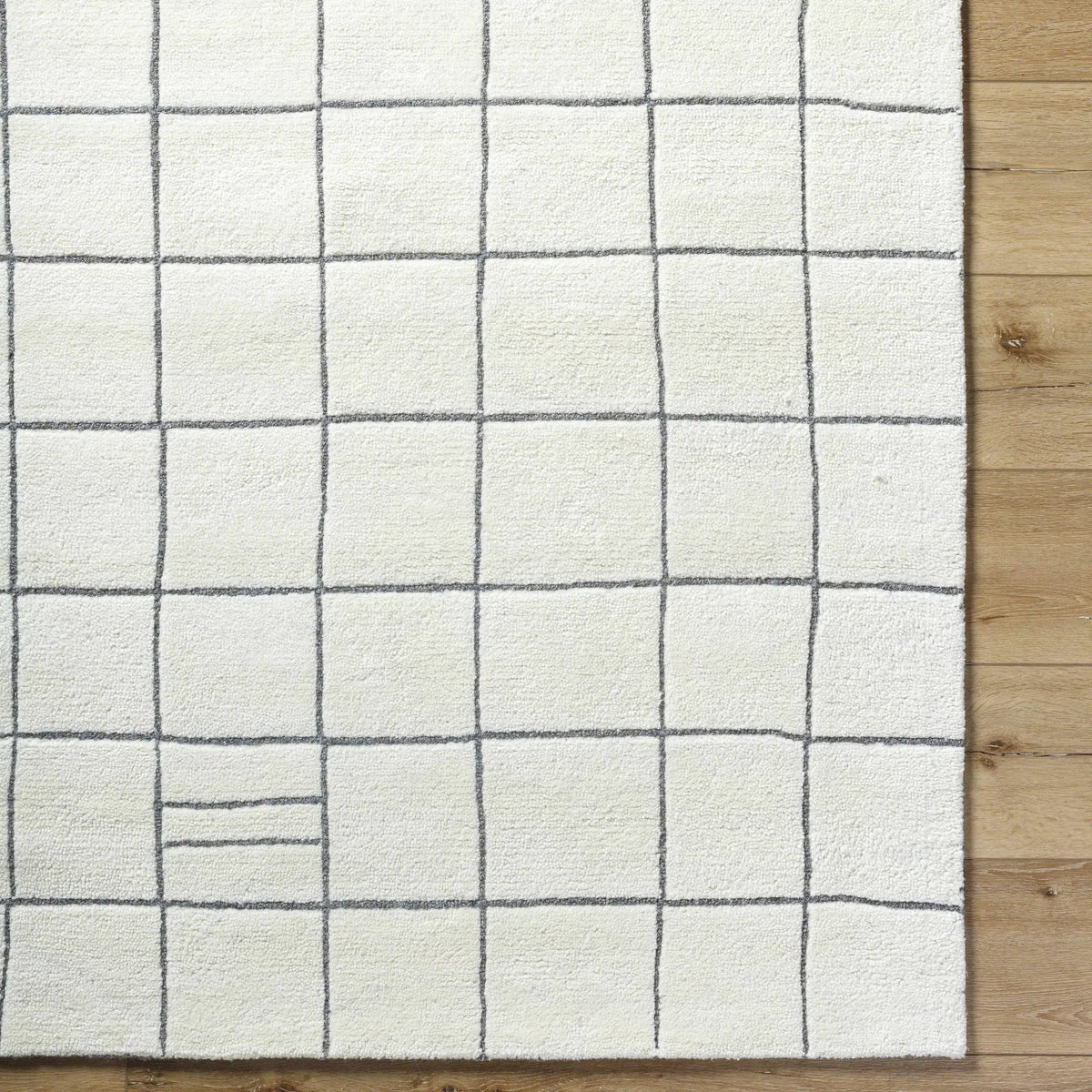 Tanya Pearl White Grid Wool Rug - Clearance, photo 7 of 8