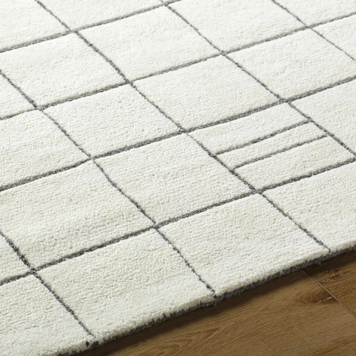 Tanya Pearl White Grid Wool Rug - Clearance, photo 8 of 8