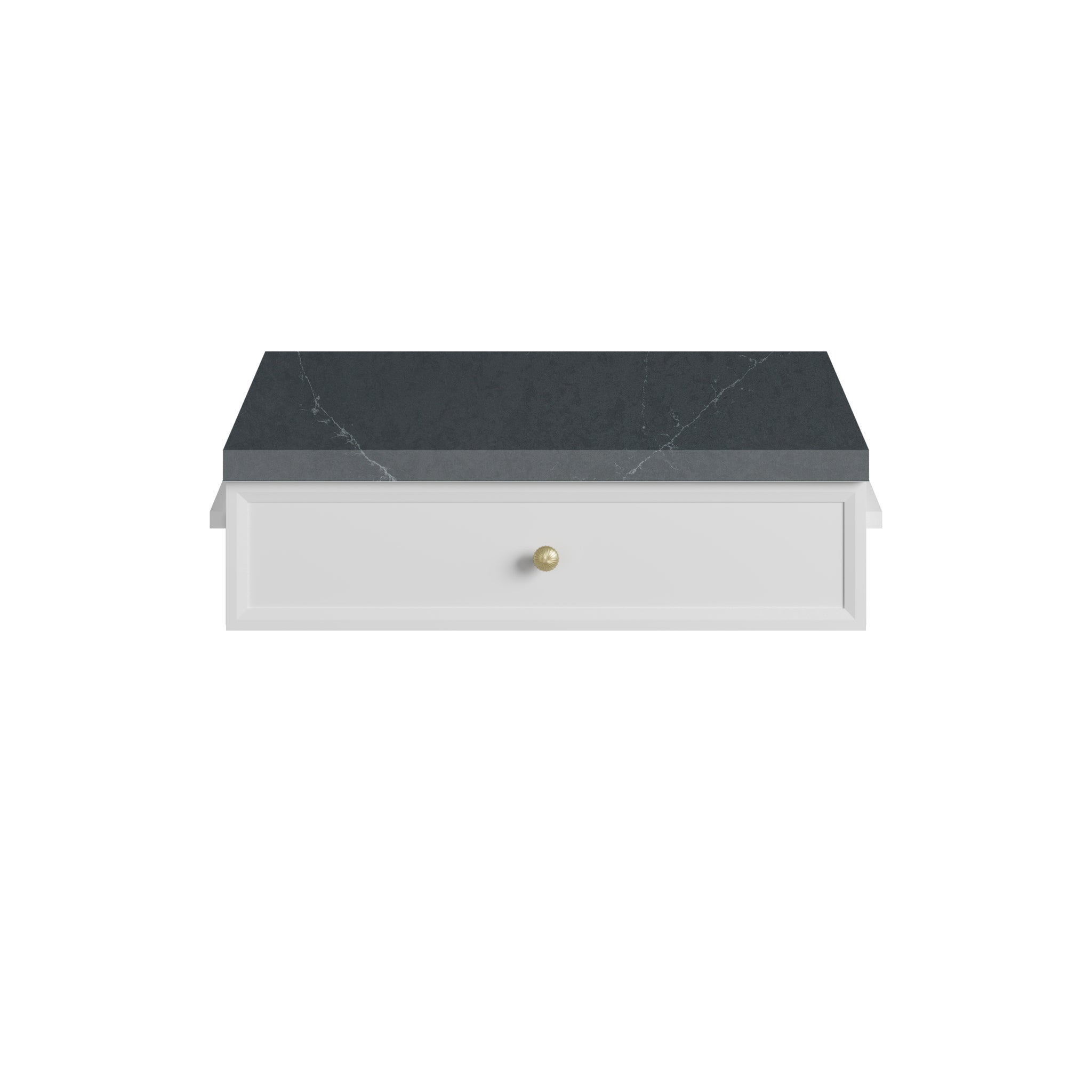James Martin Bellshire 24" Drawer Unit, Bright White with Charcoal Soapstone countertop
