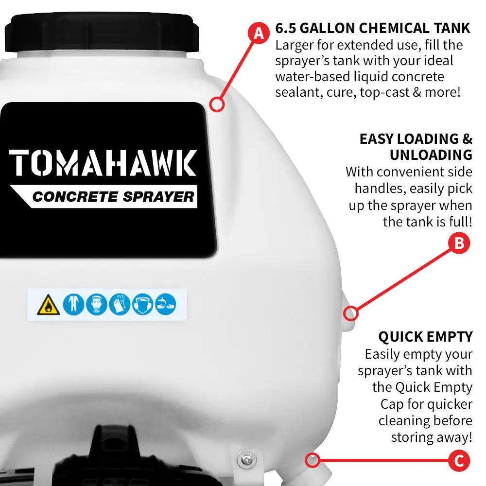 6.5 Gallon Backpack Concrete Sprayer .5 GPM Gas Finishing Tool for Cement Sealant Curing Stain, photo 4 of 13