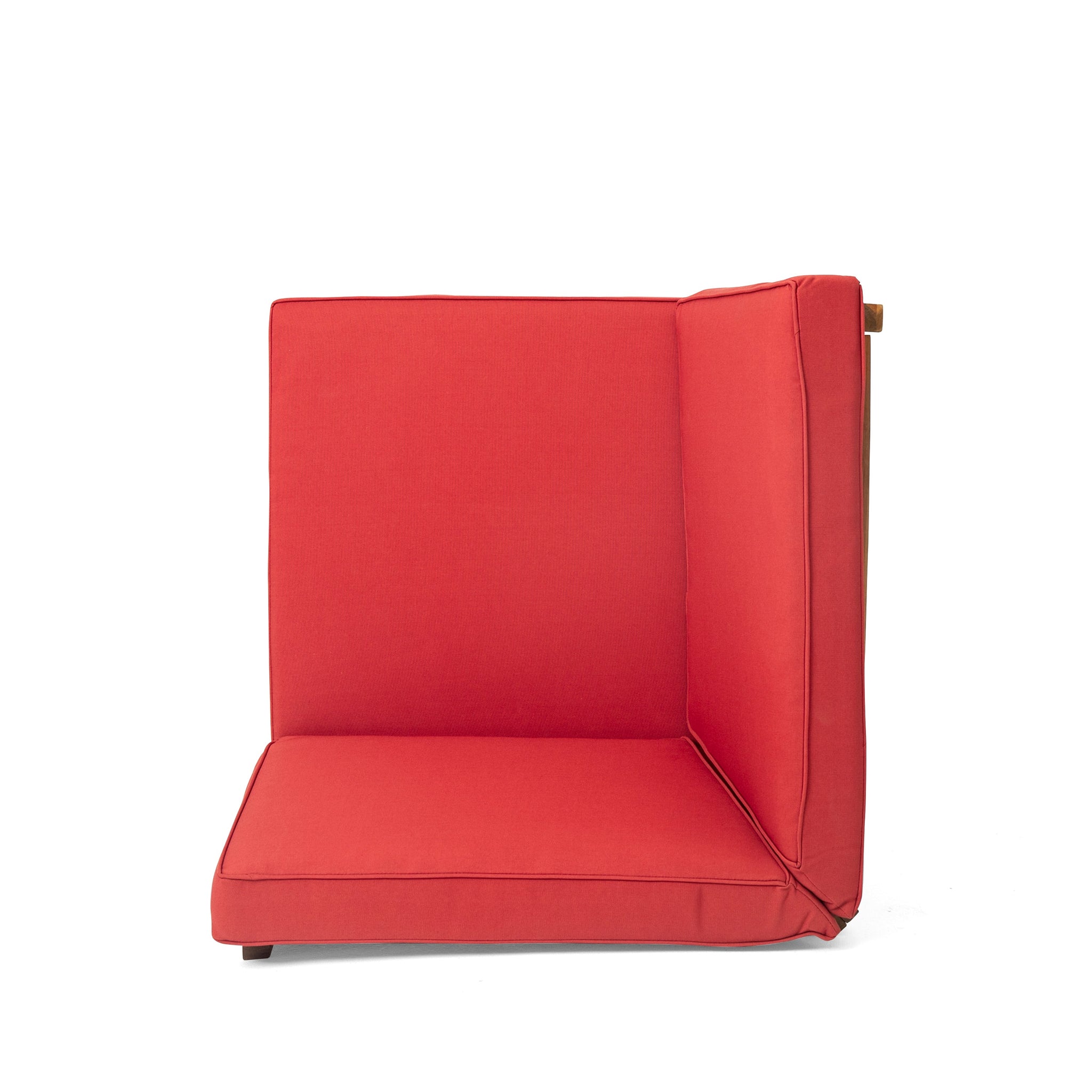 Grenada 8 Seater Acacia Wood Sectional Sofa Set, Teak + Red by HouseOfZazla