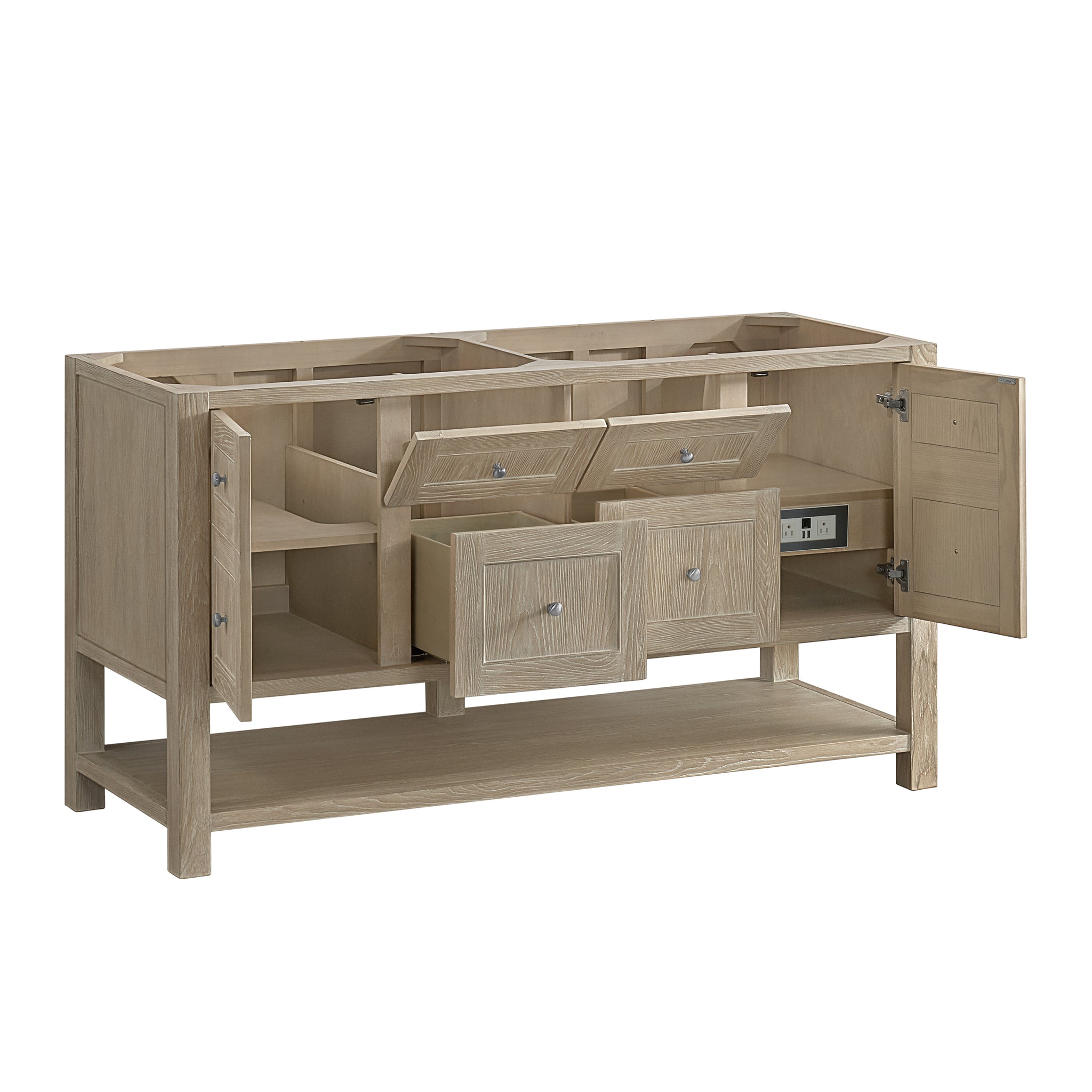 James Martin Breckenridge 60" Double Bathroom Vanity, Whitewashed Oak, view 19