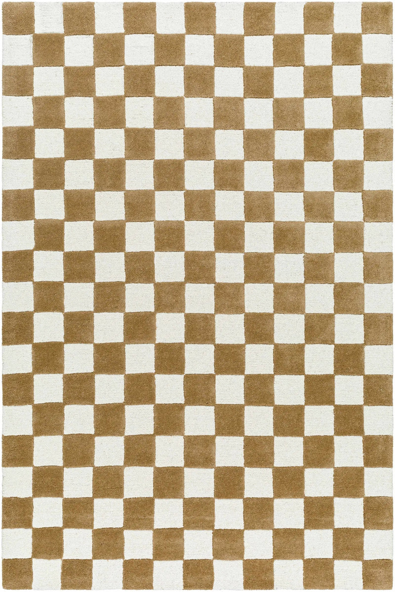 Timin Camel Checkered Area Rug - Clearance by Boutique Rugs