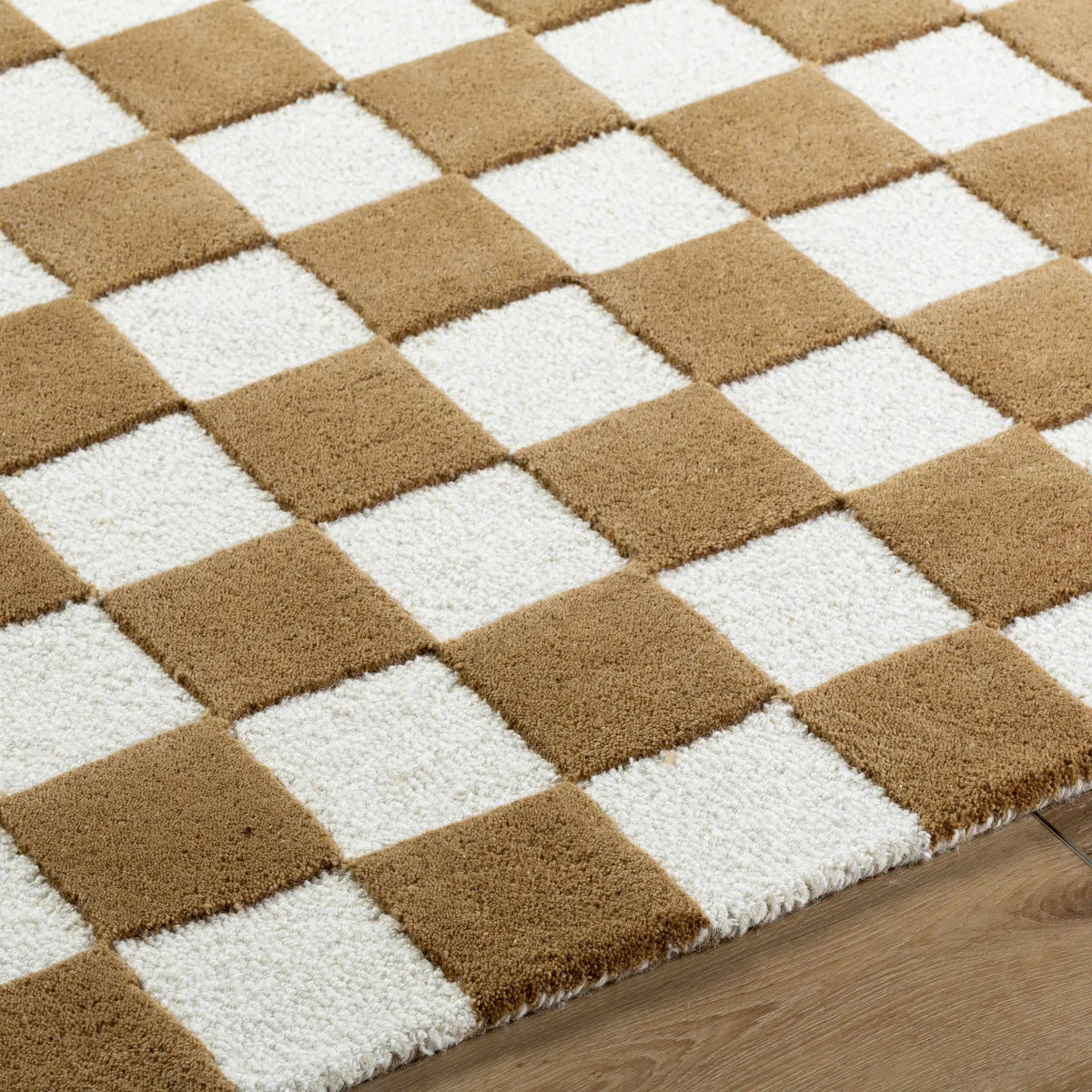 Timin Camel Checkered Area Rug - Clearance, photo 4 of 4