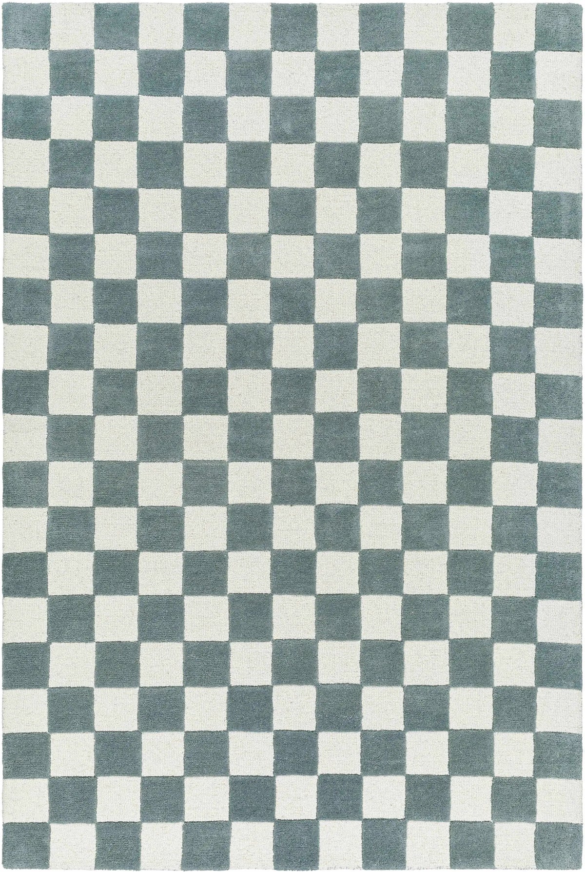 Timin Blue Gray Checkered Area Rug - Clearance