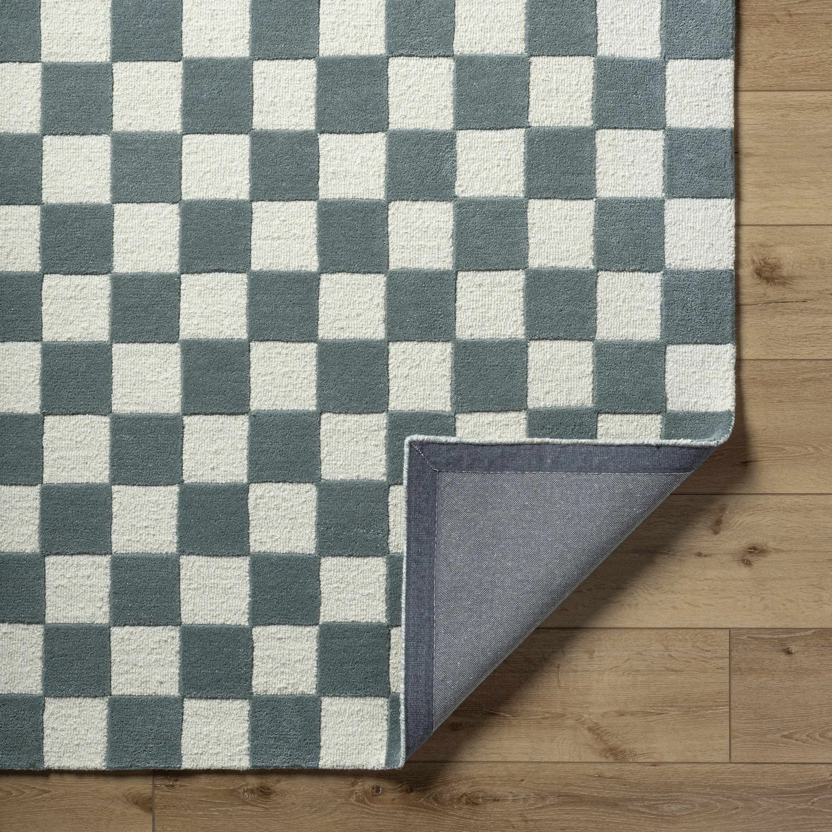 Timin Blue Gray Checkered Area Rug - Clearance, photo 4 of 6
